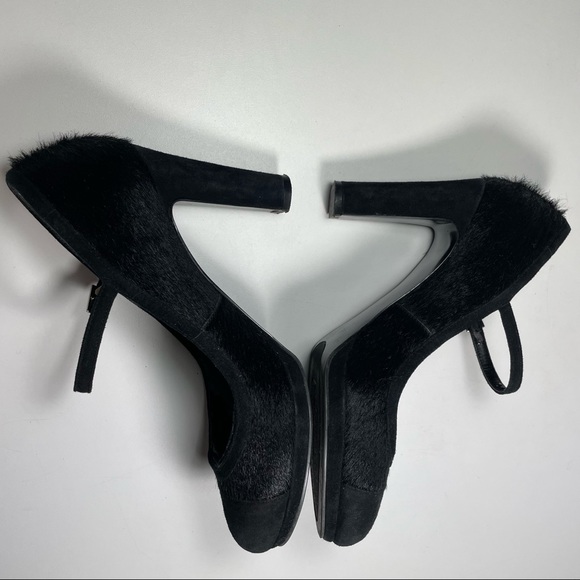 Lauren Ralph Lauren black cowhide black suede Mary Janes pumps Size 6 - Picture 5 of 10
